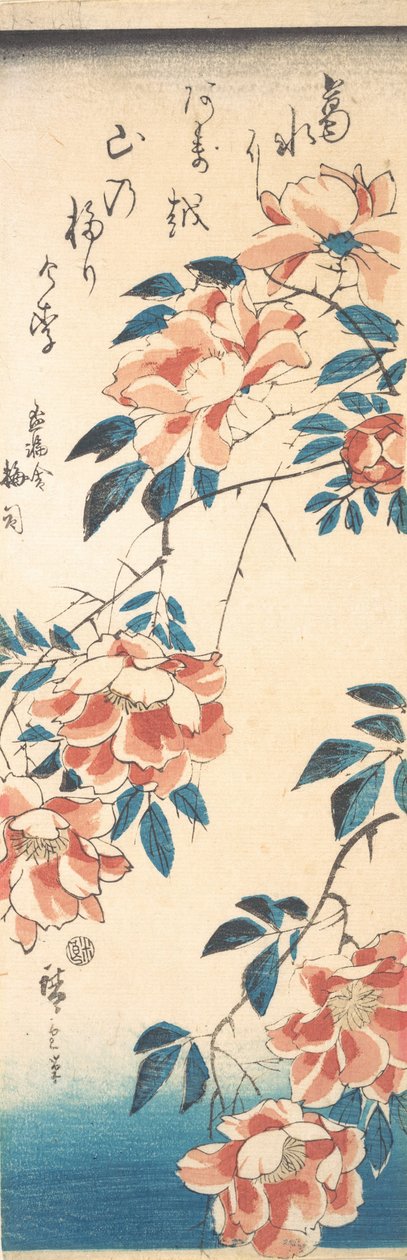 玫瑰。 作者 安藤广重