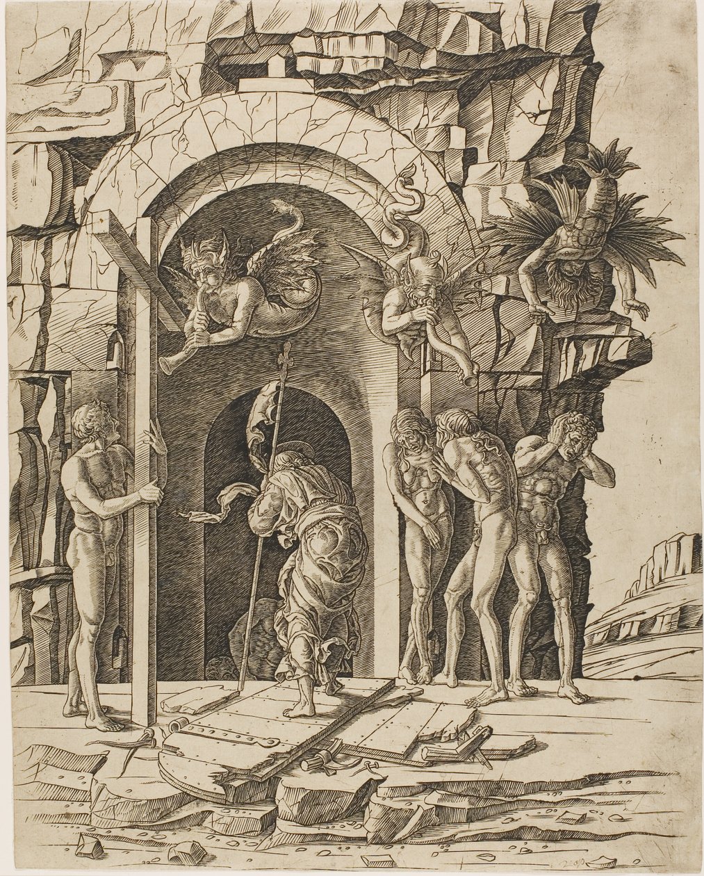 坠入地狱 作者 安德里亚·曼特尼亚（Andrea Mantegna）
