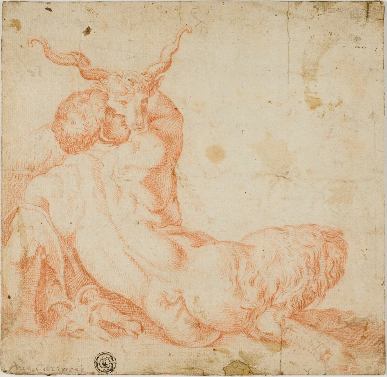 萨提尔和山羊 作者 Annibale Carracci