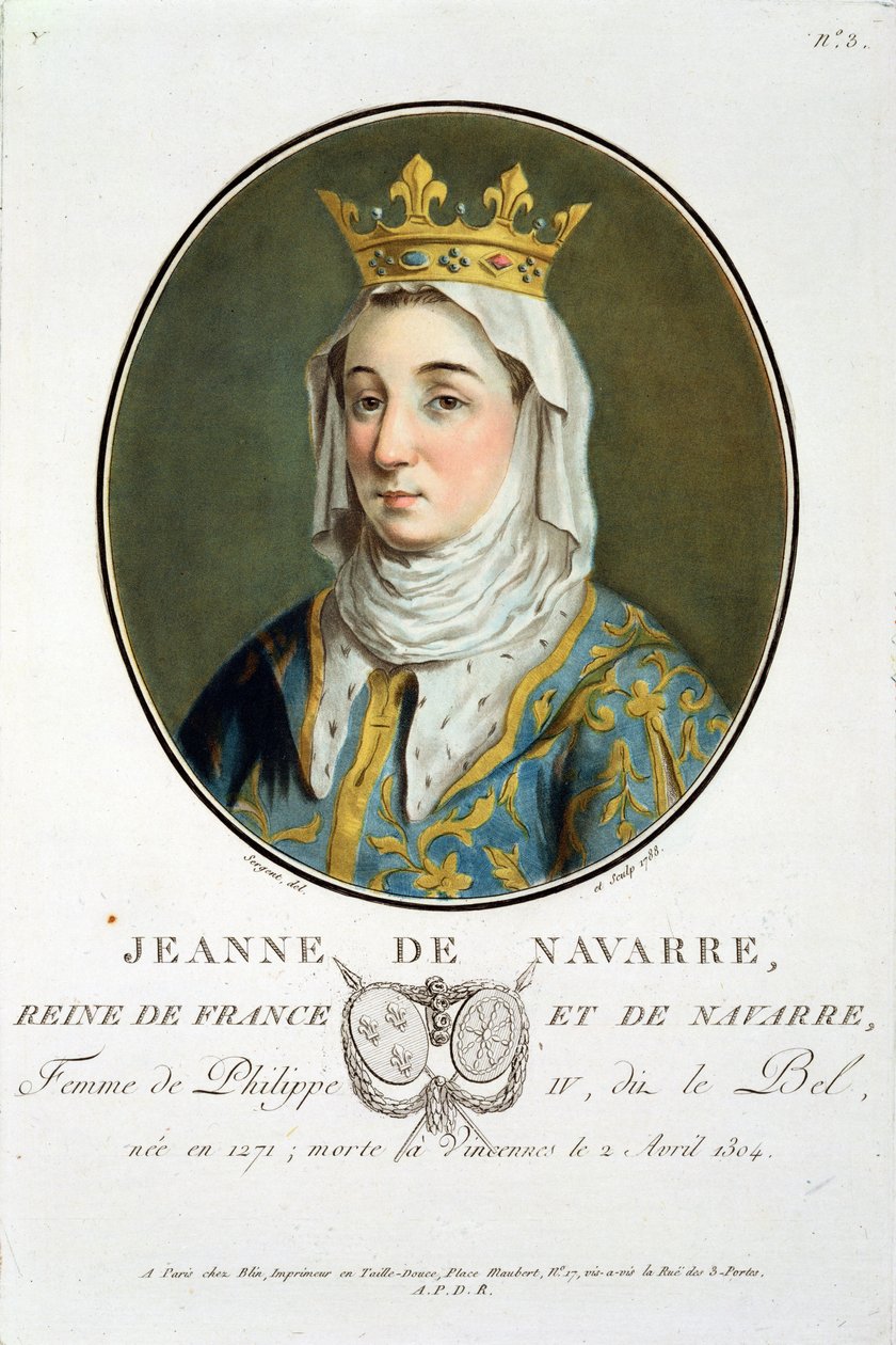 Jeanne de Navarre（1271-1304）的肖像，1788年 作者 安托万·路易斯·弗朗索瓦·瑟金特·玛索