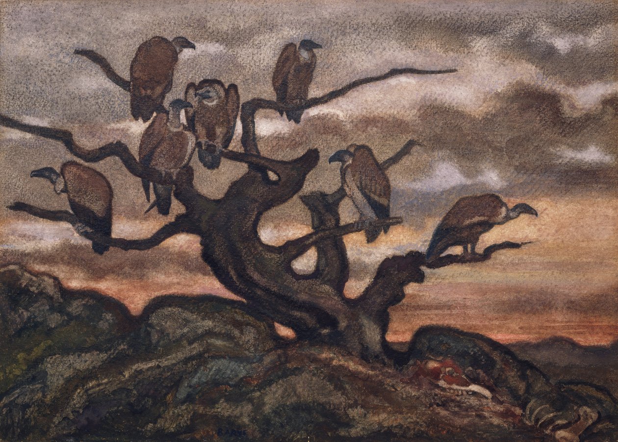 树上的秃鹰，1810-75。 作者 安托万·路易斯·巴里
