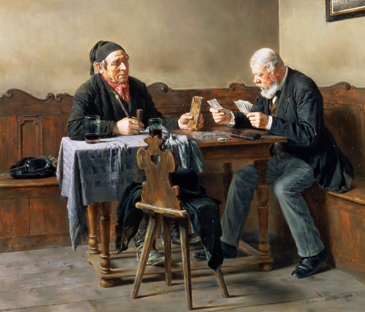 支付日，1887年 作者 安东·穆勒（Anton Muller）