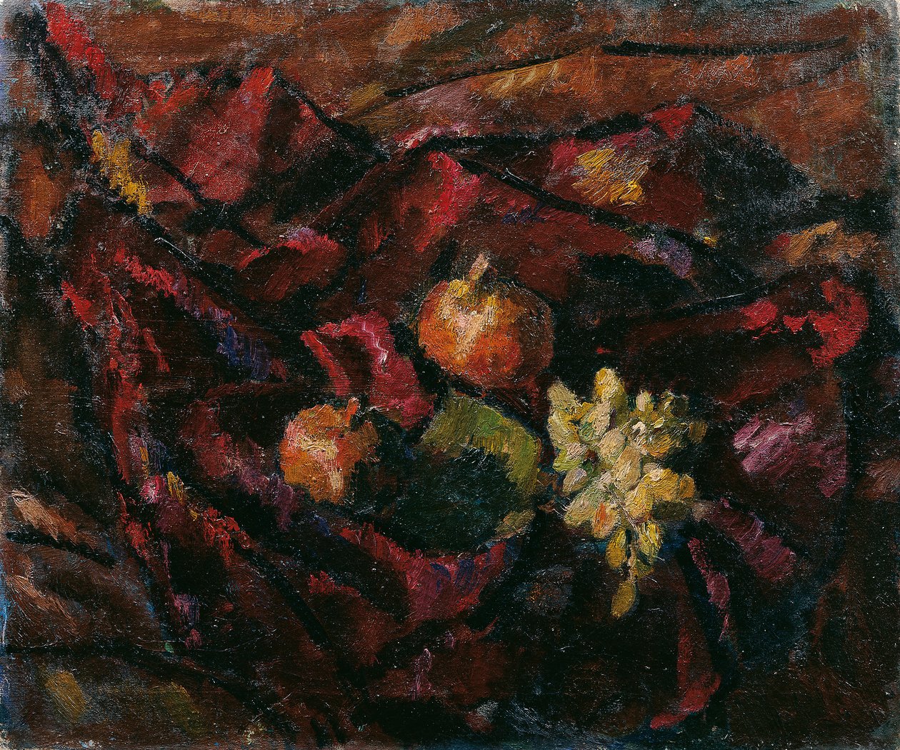 葡萄和苹果静物画 作者 安东·费斯托尔