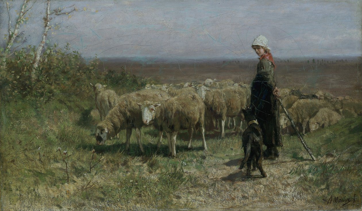 牧羊女》，1858-1888年 作者 安东·莫夫（Anton Mauve）