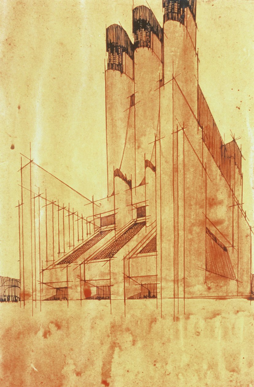 研究建筑物，1913年 作者 安东尼奥·桑特·埃利亚