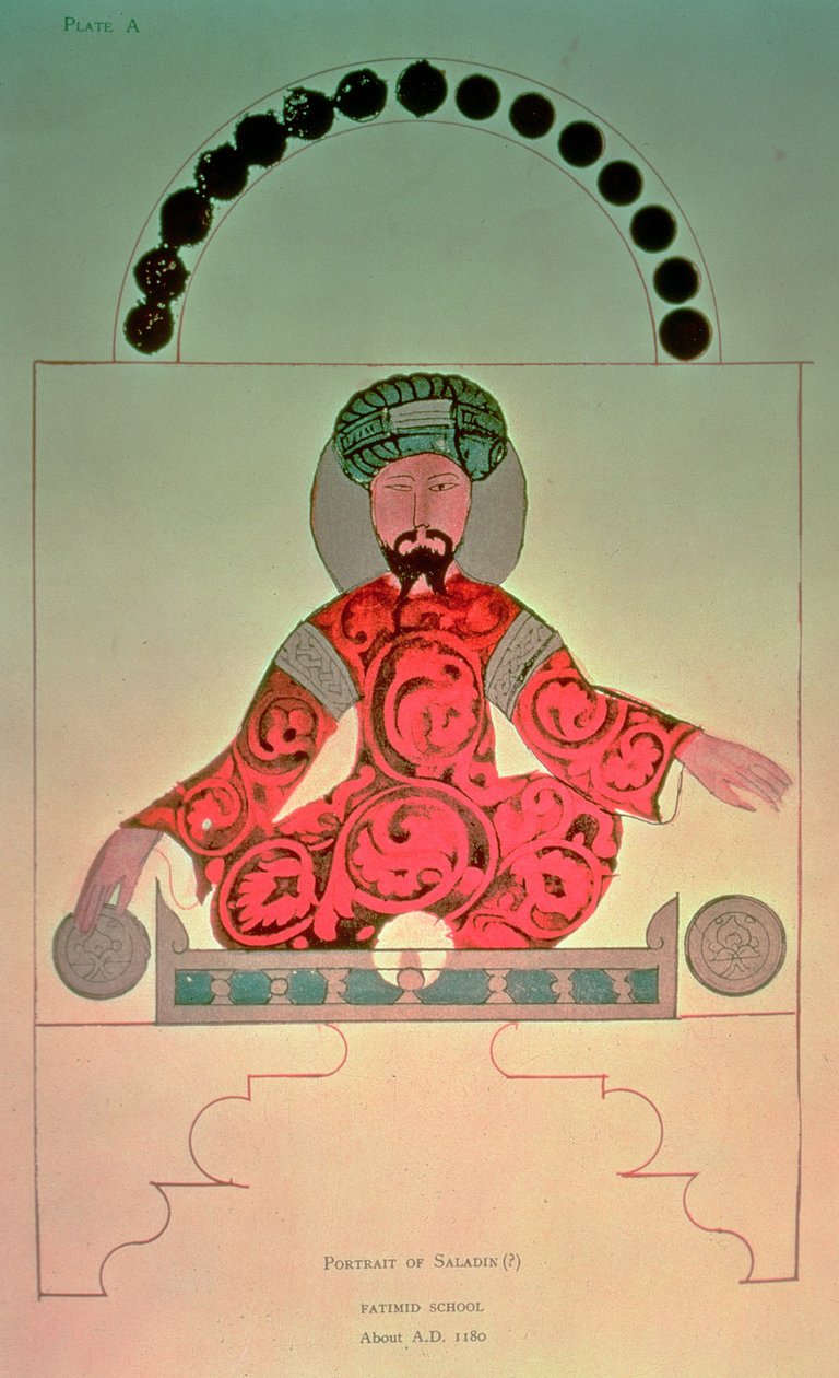 萨拉丁的肖像（1138-93） 作者 阿拉伯语学校