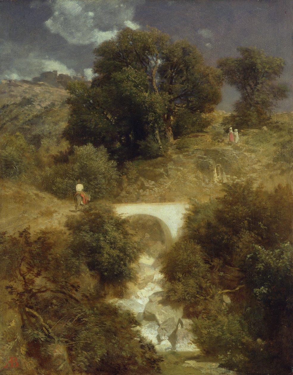 罗马景观与一座桥，1863年 作者 阿诺德·伯克林