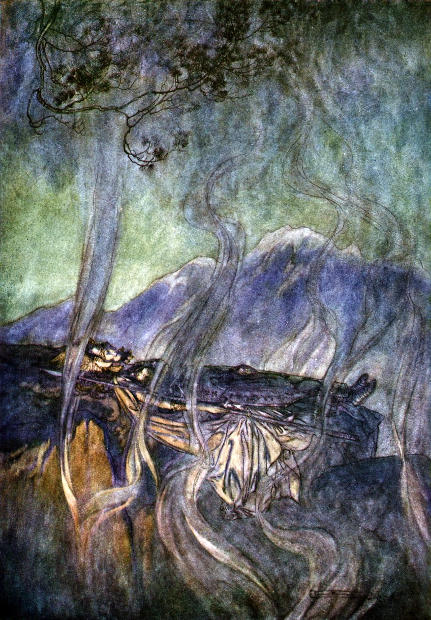女武神Valkyrie 作者 亚瑟·拉克汉姆（Arthur Rackham）