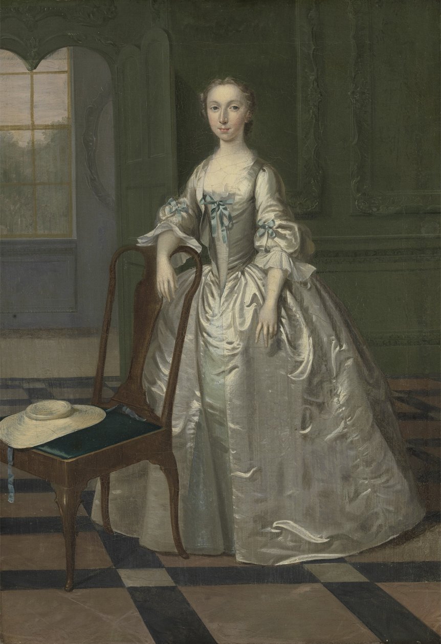 绘图室的一位女士，c.1740-41 作者 亚瑟·戴维斯（Arthur Devis）