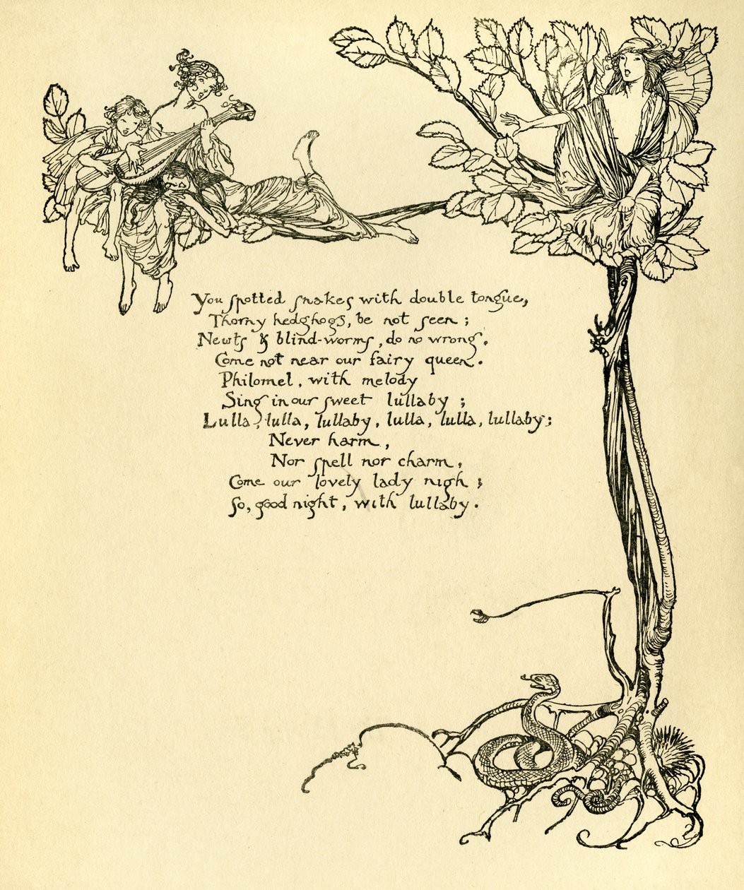 仲夏夜之梦 作者 亚瑟·拉克汉姆（Arthur Rackham）
