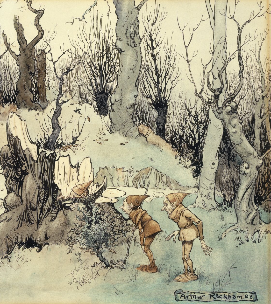 树林中的精灵，1908年 作者 亚瑟·拉克汉姆（Arthur Rackham）