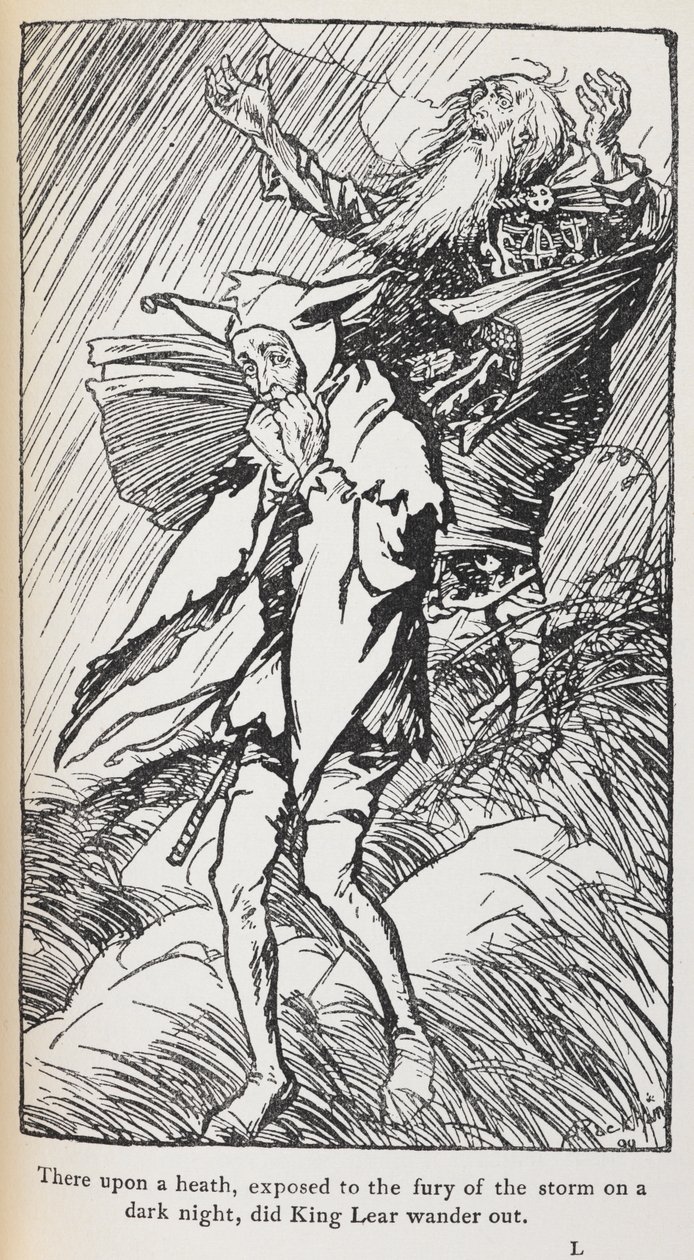 李尔王》插图。 作者 亚瑟·拉克汉姆（Arthur Rackham）
