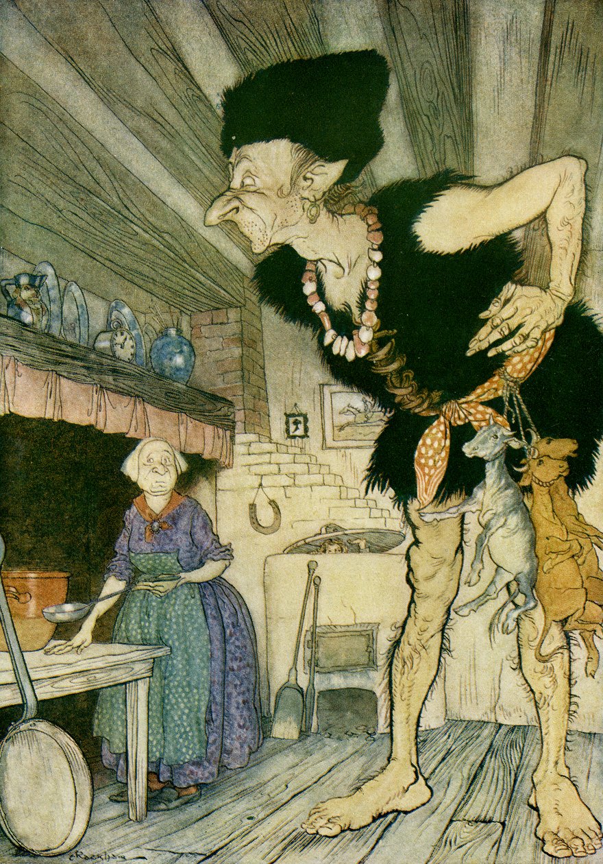 杰克和豆茎 作者 亚瑟·拉克汉姆（Arthur Rackham）