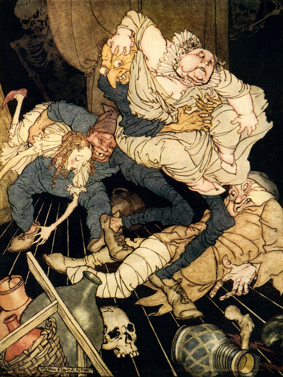埃德加爱伦坡的佩斯特国王 作者 亚瑟·拉克汉姆（Arthur Rackham）