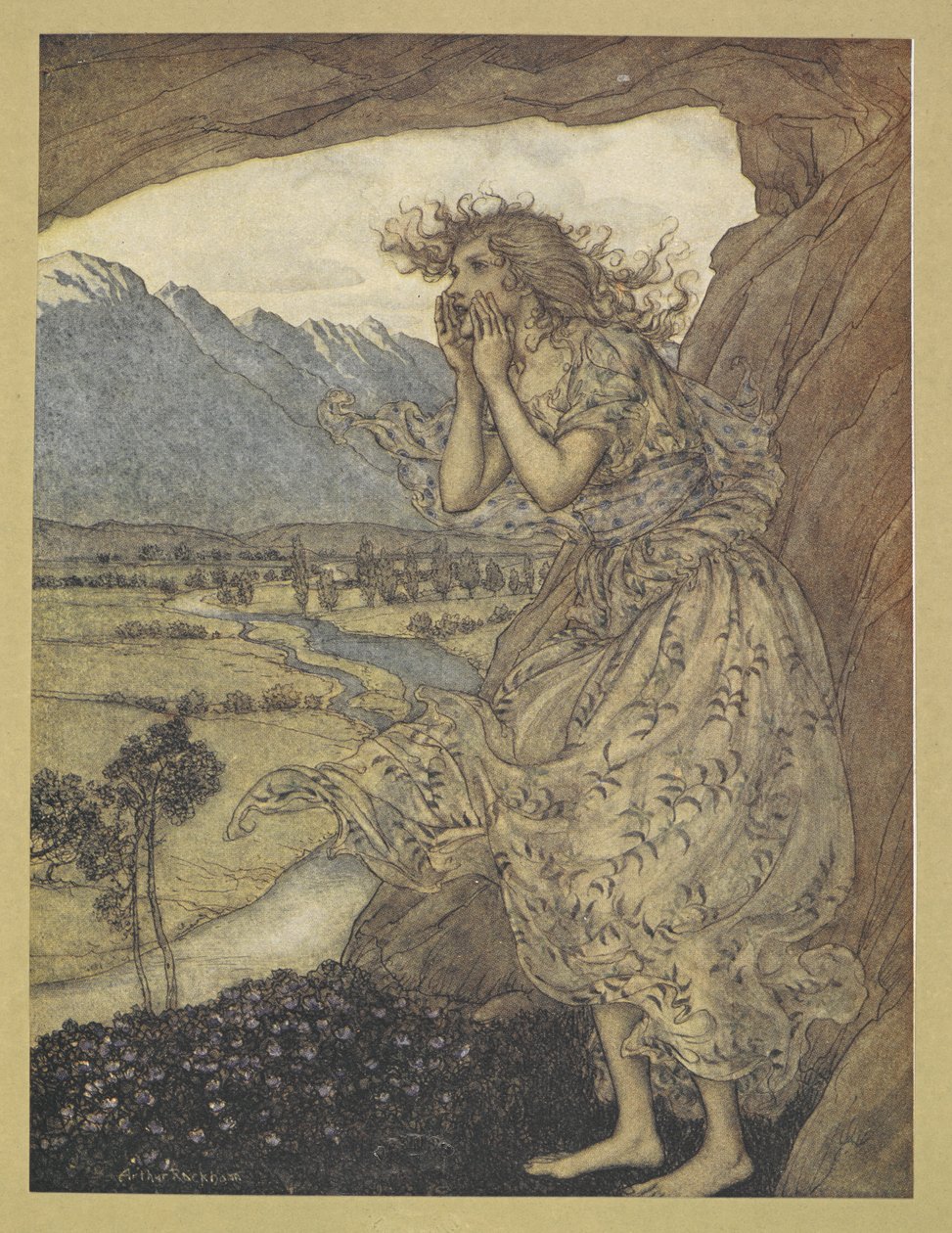 甜蜜的回声 作者 亚瑟·拉克汉姆（Arthur Rackham）