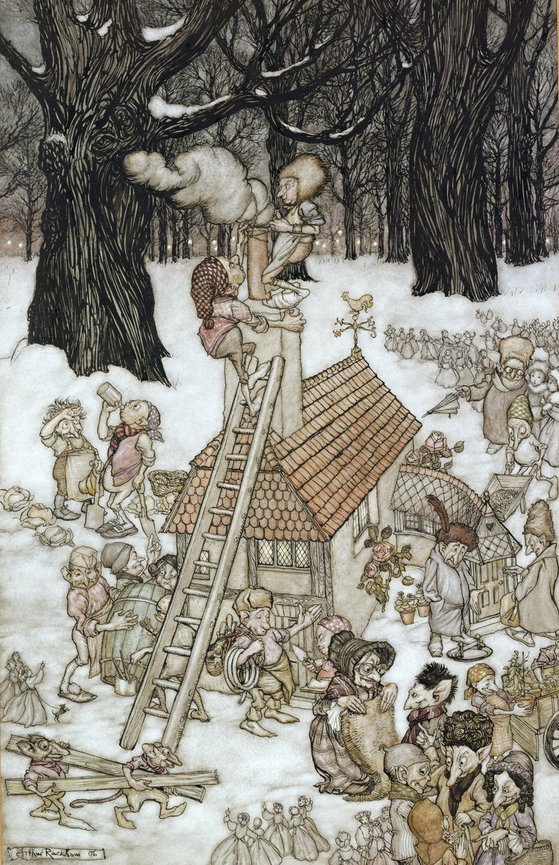 为麦米建造的房屋，1906年 作者 亚瑟·拉克汉姆（Arthur Rackham）