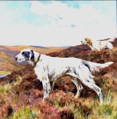 英国牧羊犬（木板油画） 作者 亚瑟·沃德尔