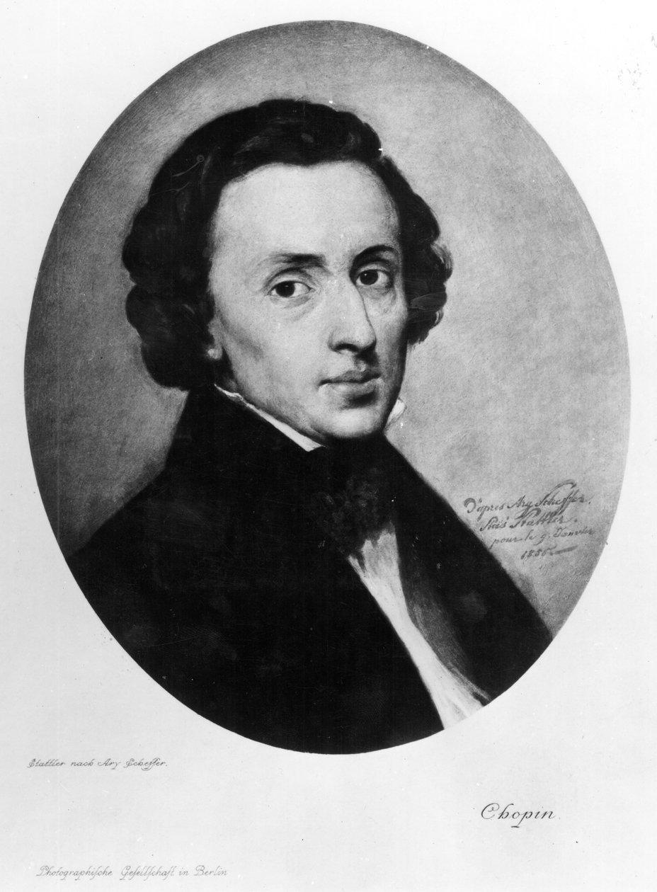 肖邦，1858年（水粉画） 作者 艾瑞·谢弗（Ary Scheffer）