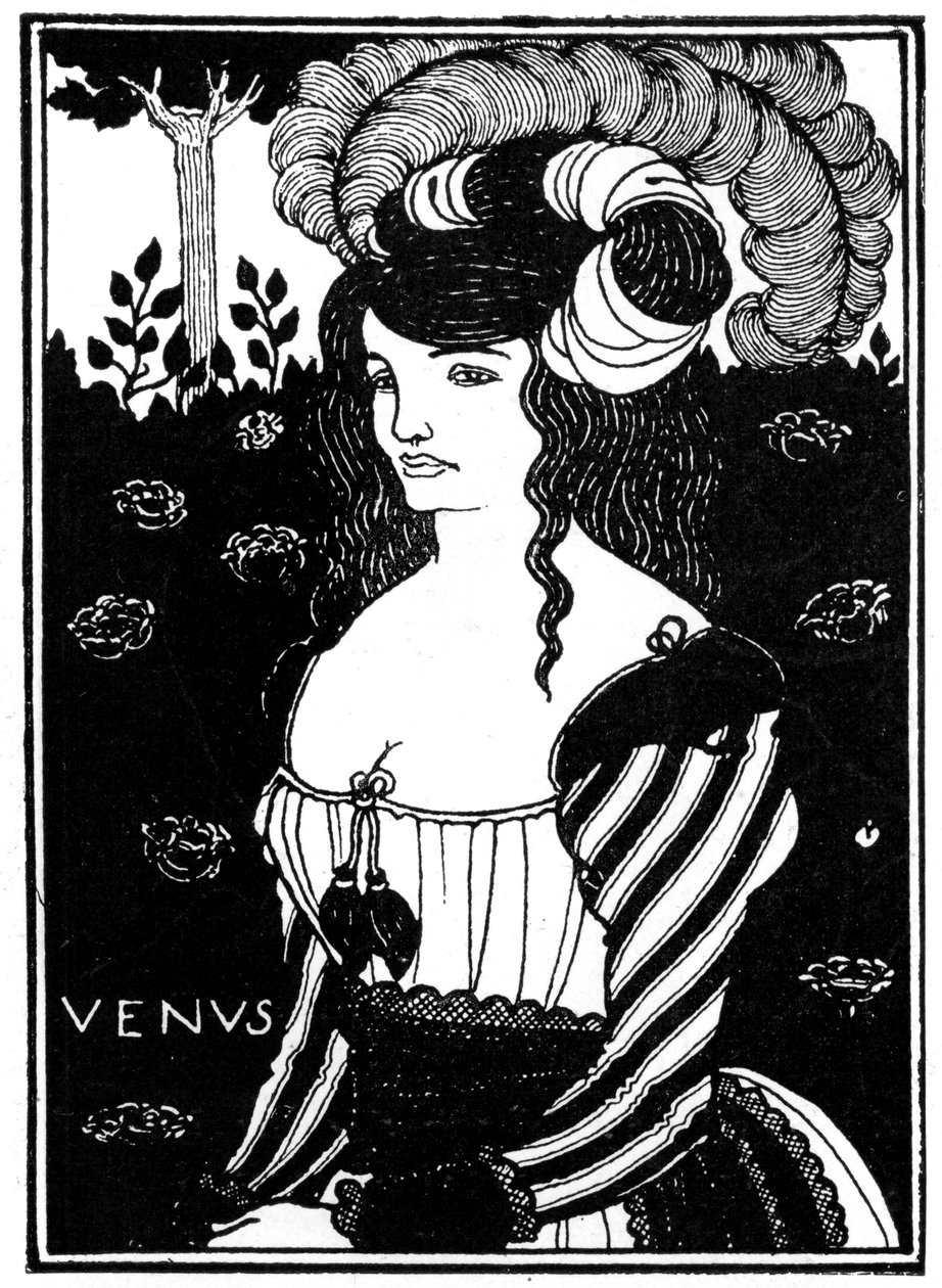 女人的画像，1898年。 作者 奥布里·比尔兹利