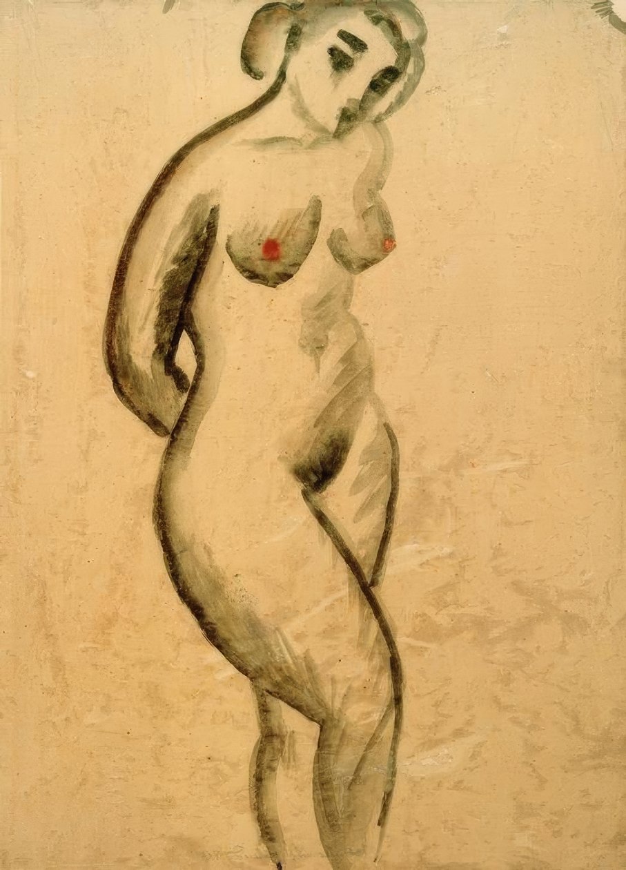 女性裸体，站立 作者 奥古斯特·马克