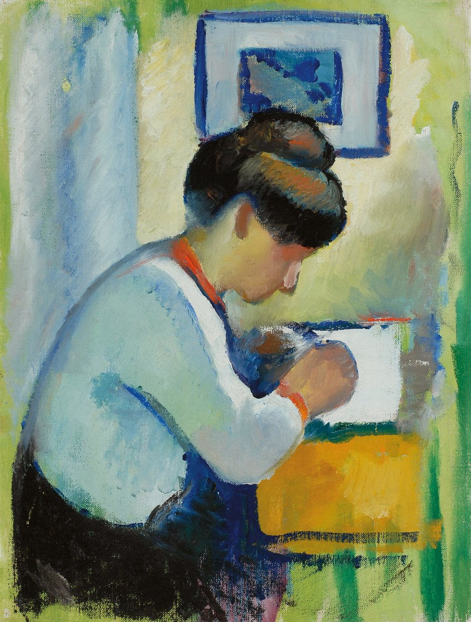 女人写作，1910年 作者 奥古斯特·马克