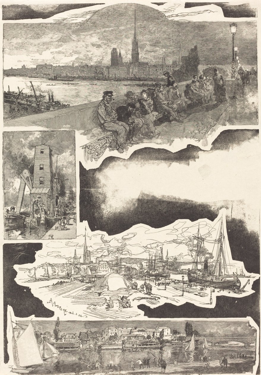 鲁昂，1888年。 作者 奥古斯特·勒佩雷（Auguste Lepere）
