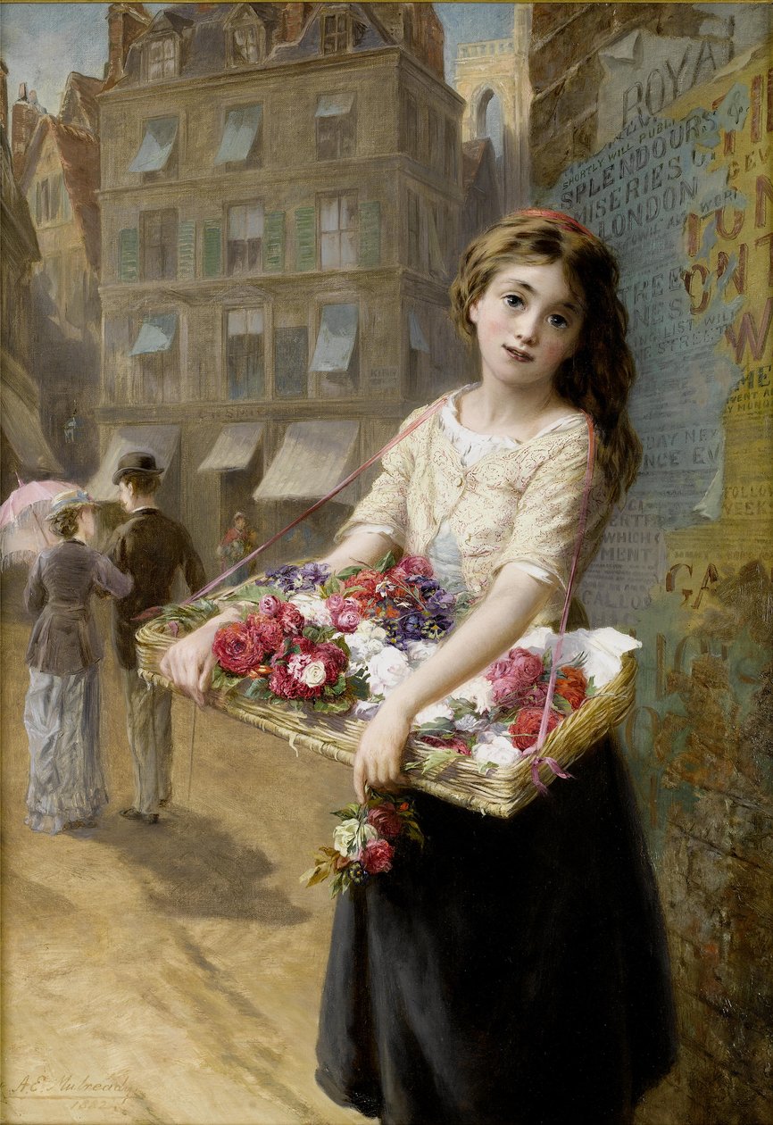 街头卖花者 作者 奥古斯都（Augustus）Edwin Mulready