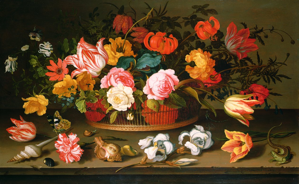 花篮，1625年 作者 Balthasar van der Ast