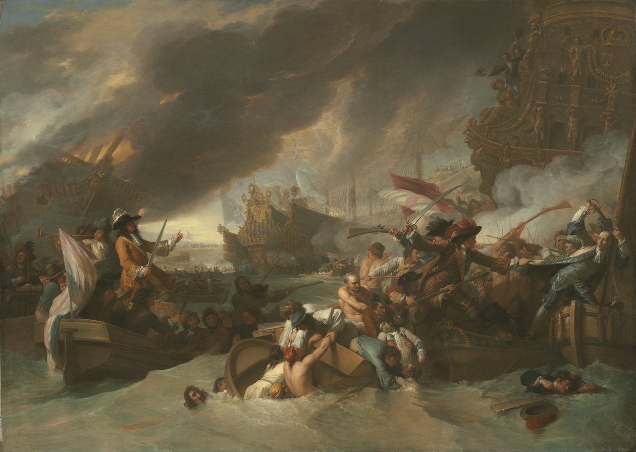 La Hogue战役，c.1778 作者 本杰明·韦斯特