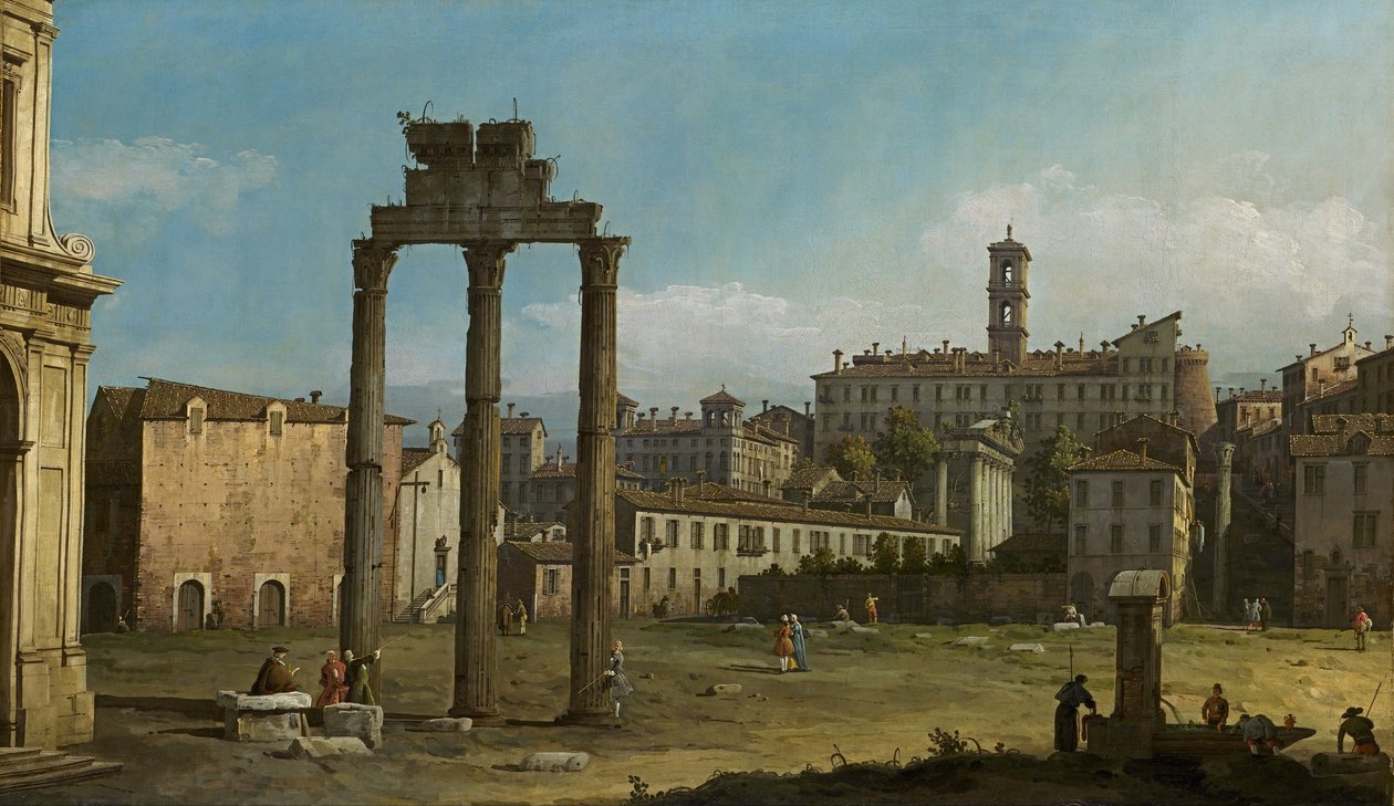 论坛的废墟，罗马 作者 贝尔纳多·贝洛托（Canaletto）