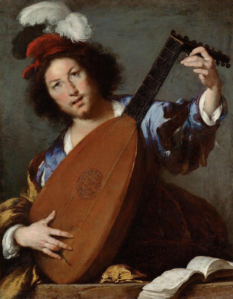 琵琶演奏者c。 1645 作者 贝尔纳多·斯特罗兹（Bernardo Strozzi）