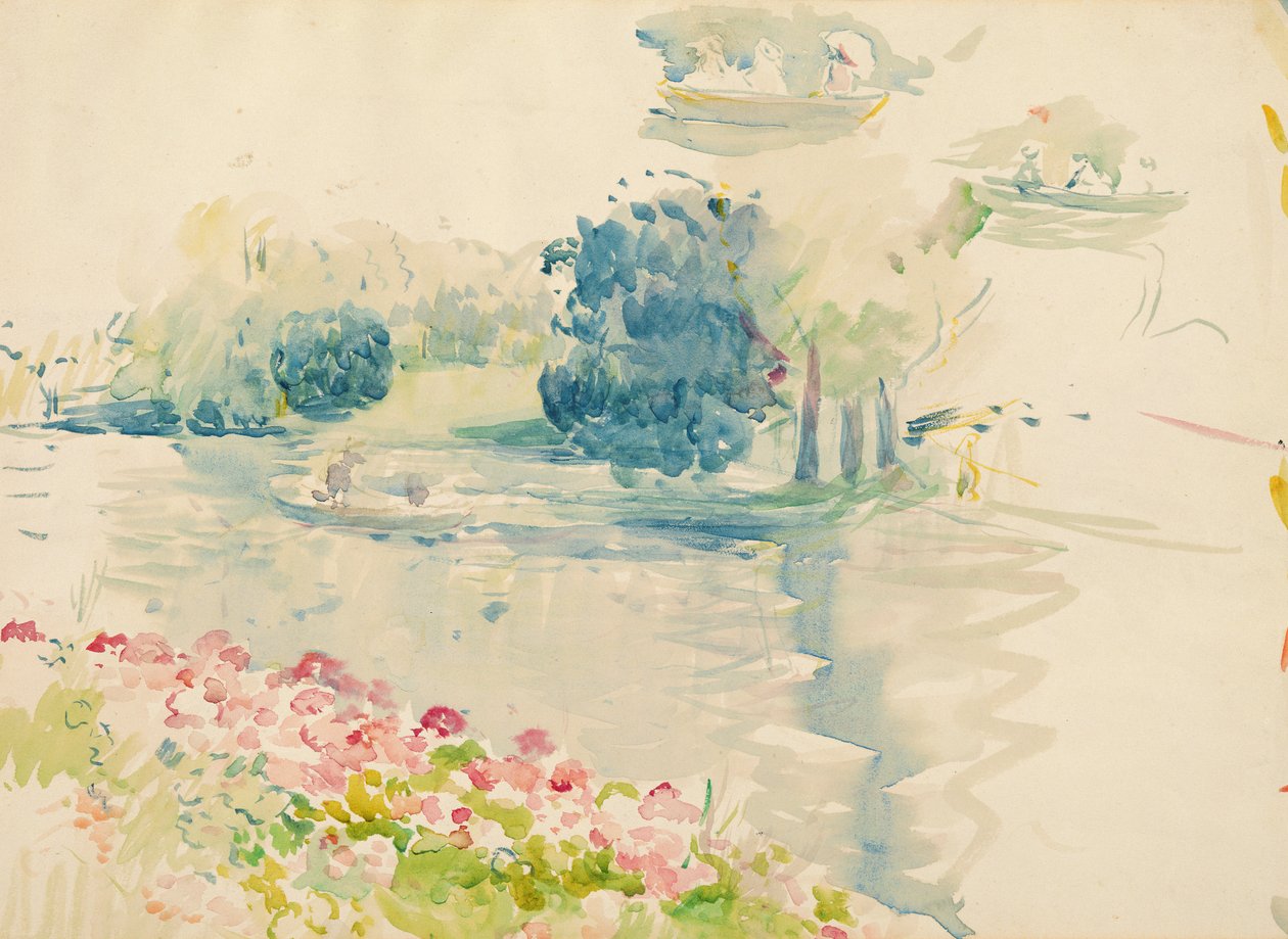 湖边的天竺葵，1893年 作者 贝特·莫里索（Berthe Morisot）