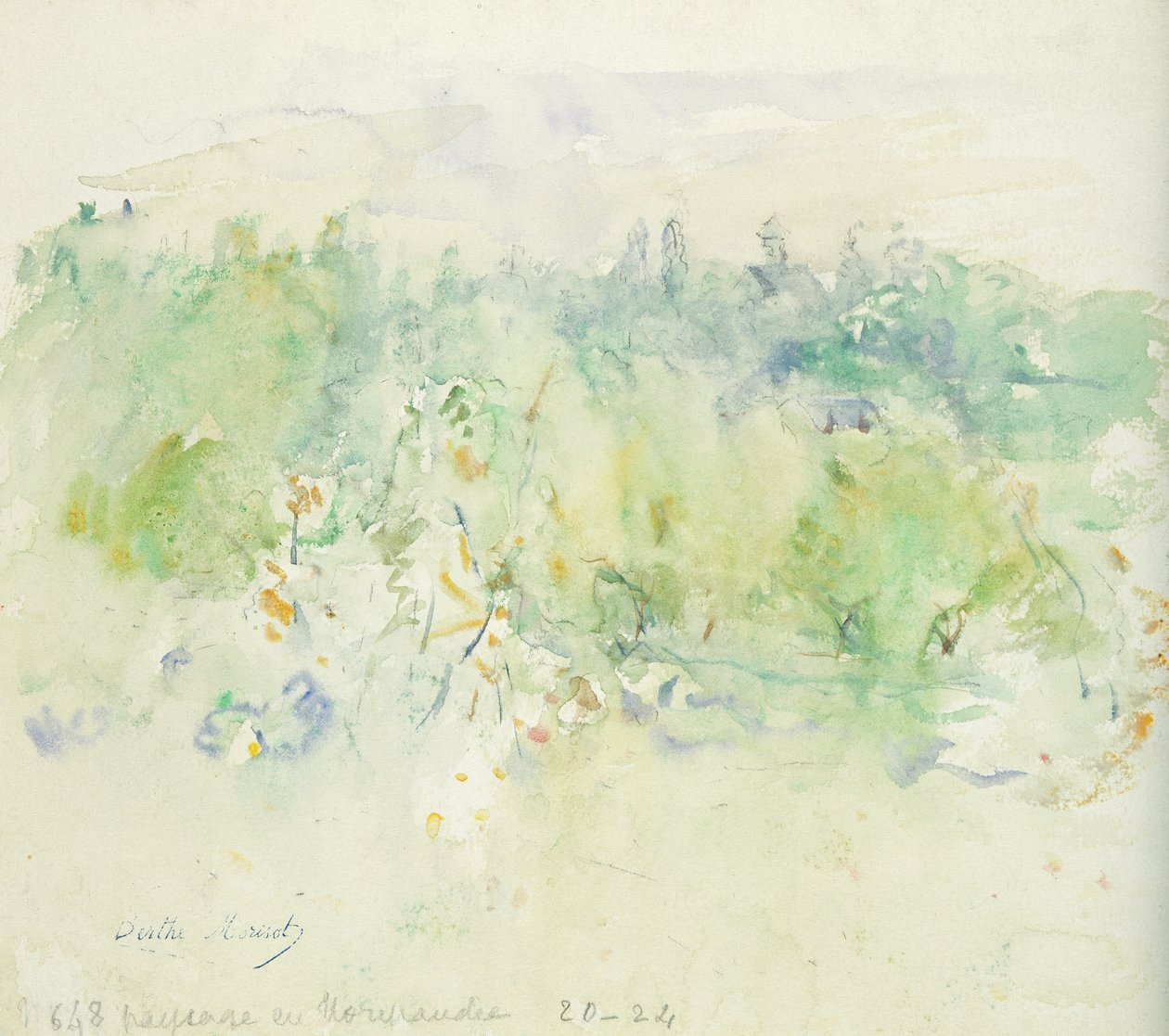 诺曼底风景，1880年 作者 贝特·莫里索（Berthe Morisot）