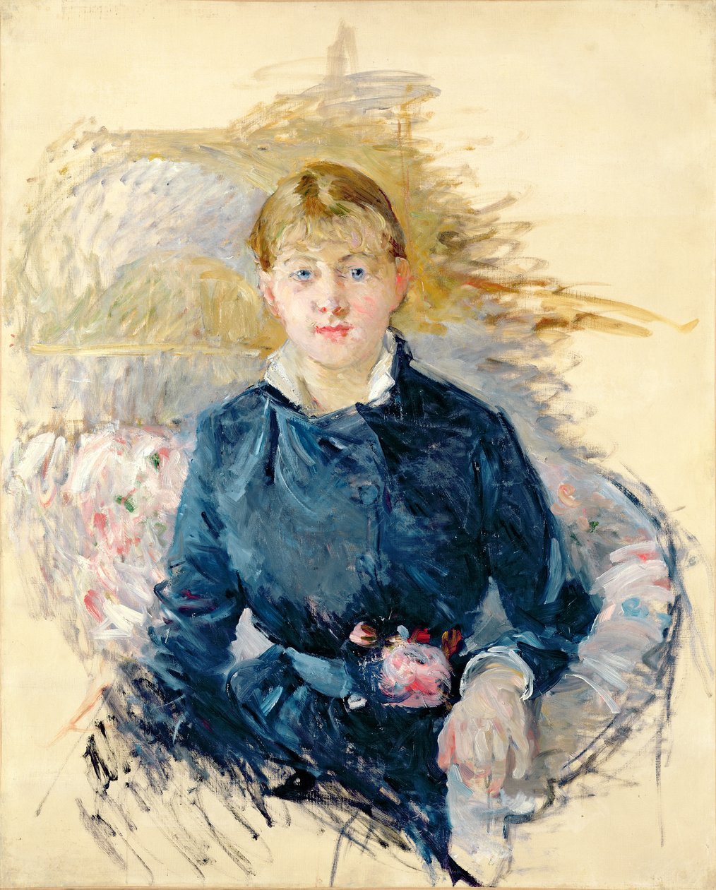 路易丝·里森纳的肖像，1881年 作者 贝特·莫里索（Berthe Morisot）