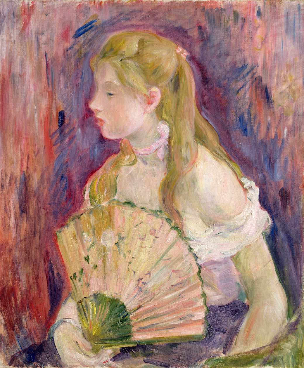 1893年风扇女孩年轻人 作者 贝特·莫里索（Berthe Morisot）