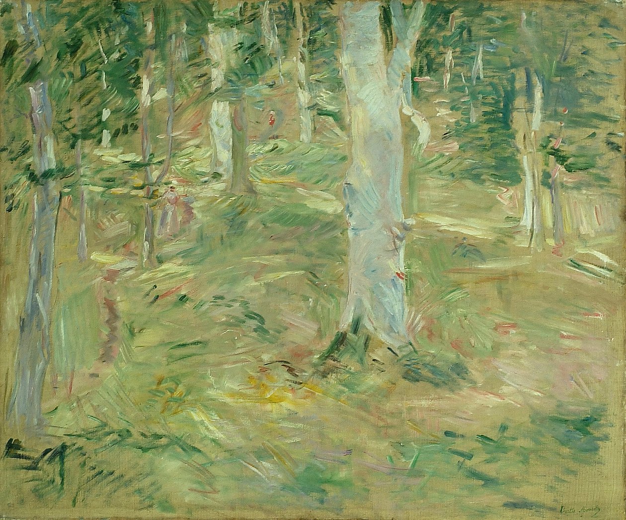 贡比涅的森林，1885年。 作者 贝特·莫里索（Berthe Morisot）