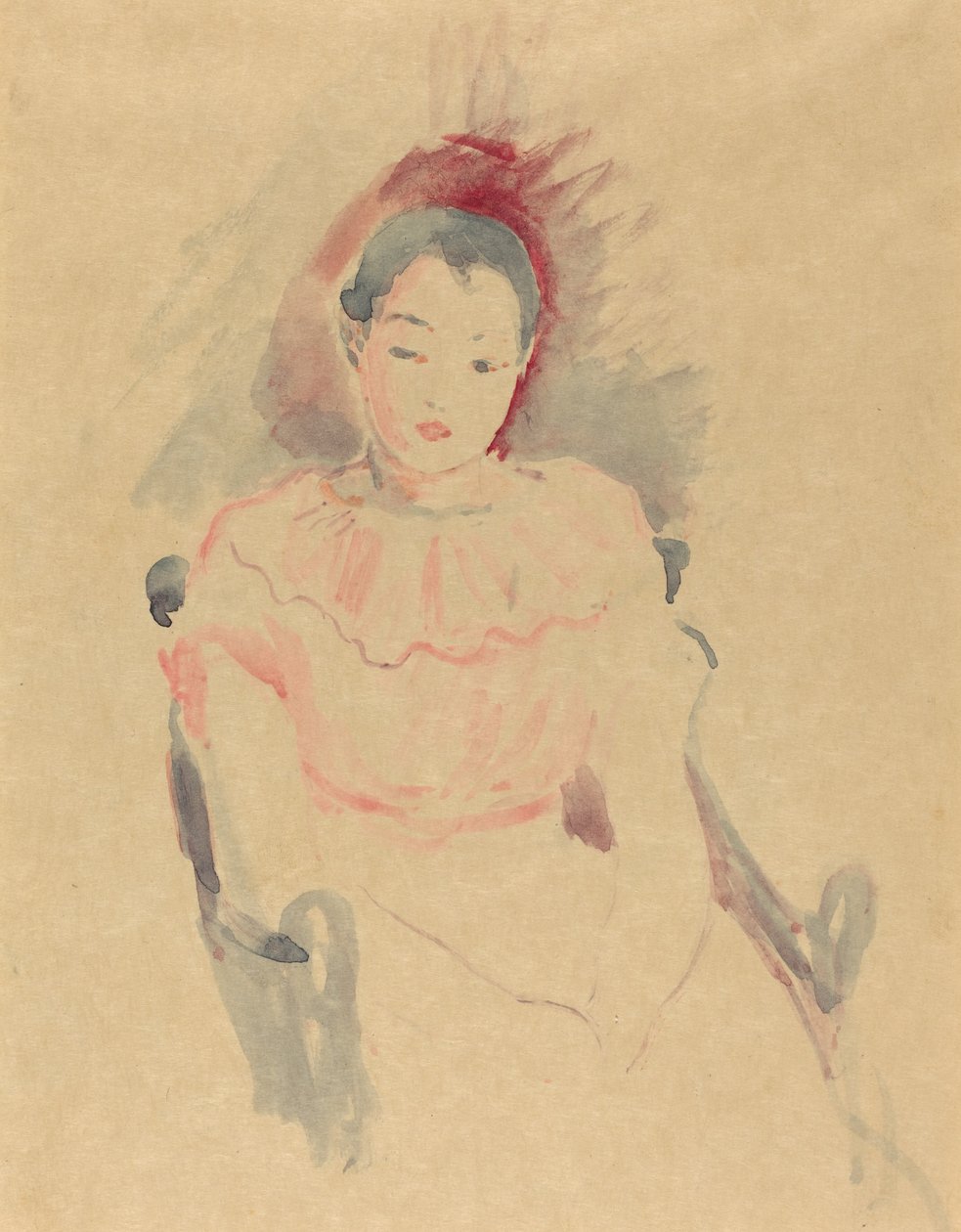 坐着的女孩，1894年。 作者 贝特·莫里索（Berthe Morisot）