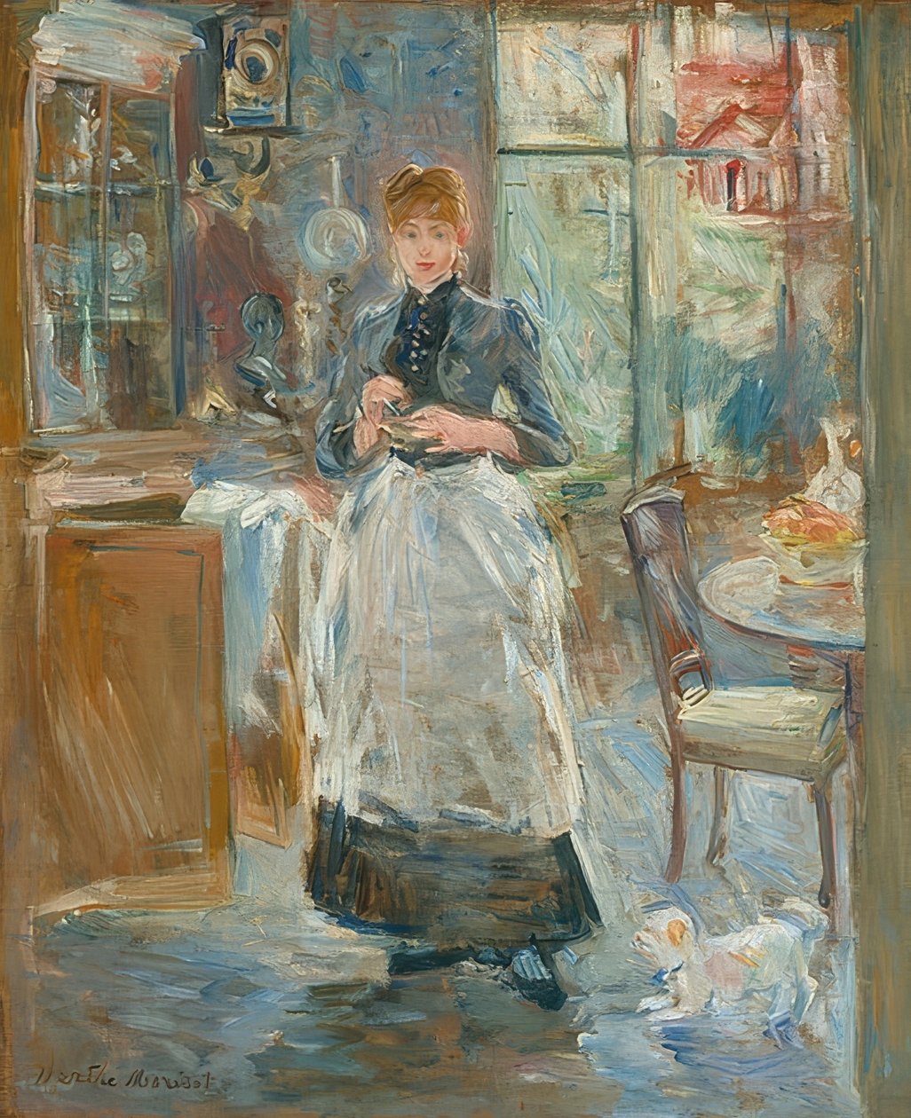在饭厅里1886年 作者 贝特·莫里索（Berthe Morisot）