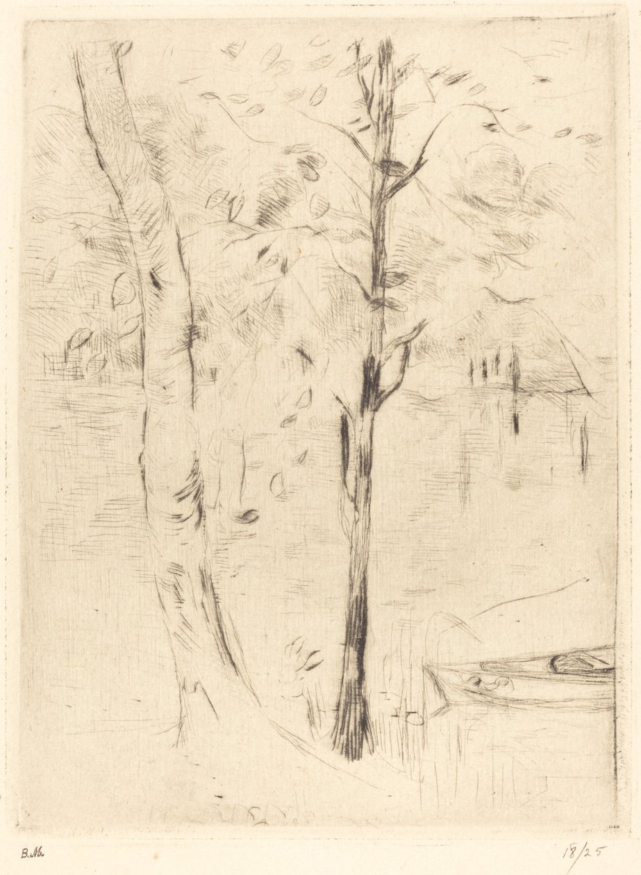 湖泊与赛艇 作者 贝特·莫里索（Berthe Morisot）