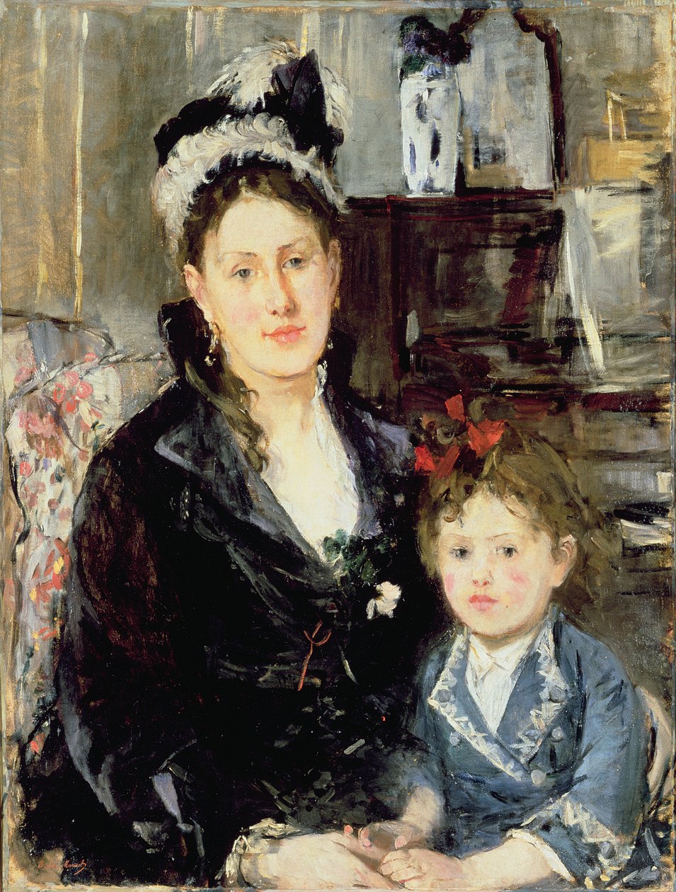 布尔西耶夫人和她的女儿 作者 贝特·莫里索（Berthe Morisot）