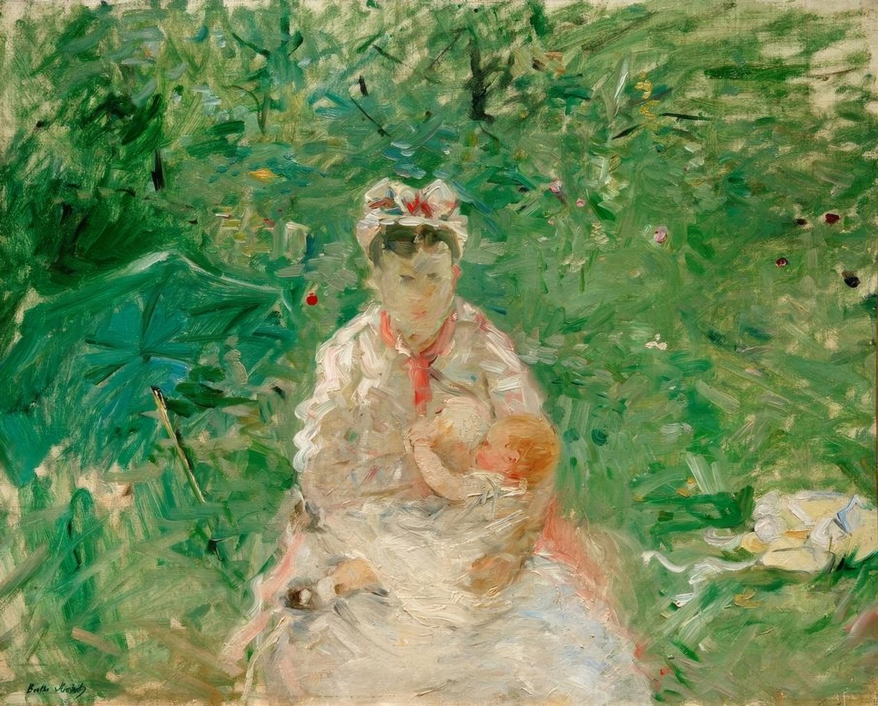 保姆和婴儿 作者 贝特·莫里索（Berthe Morisot）