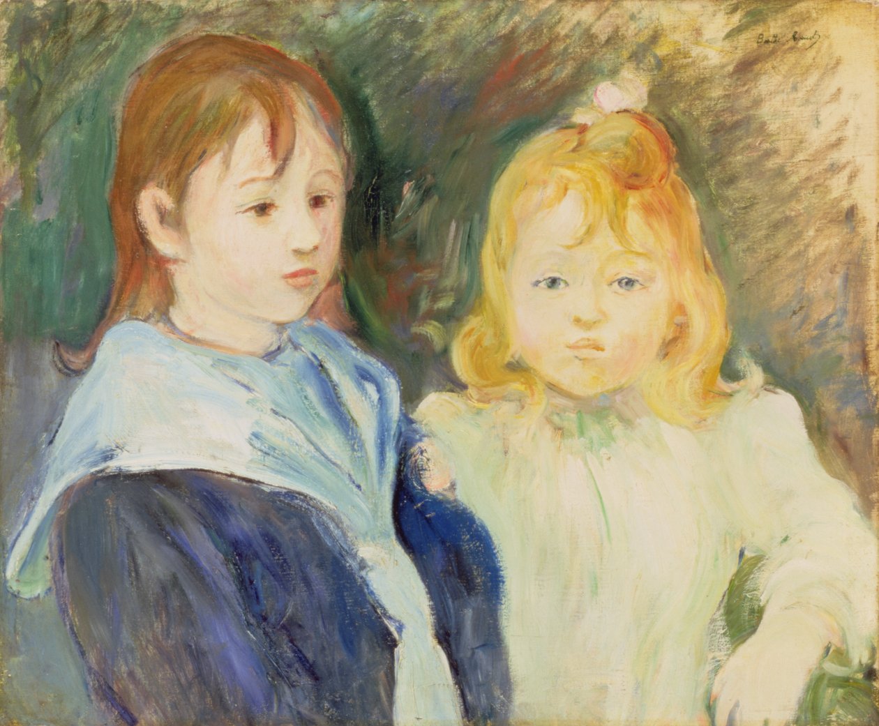 两个孩子的画像，1893年 作者 贝特·莫里索（Berthe Morisot）