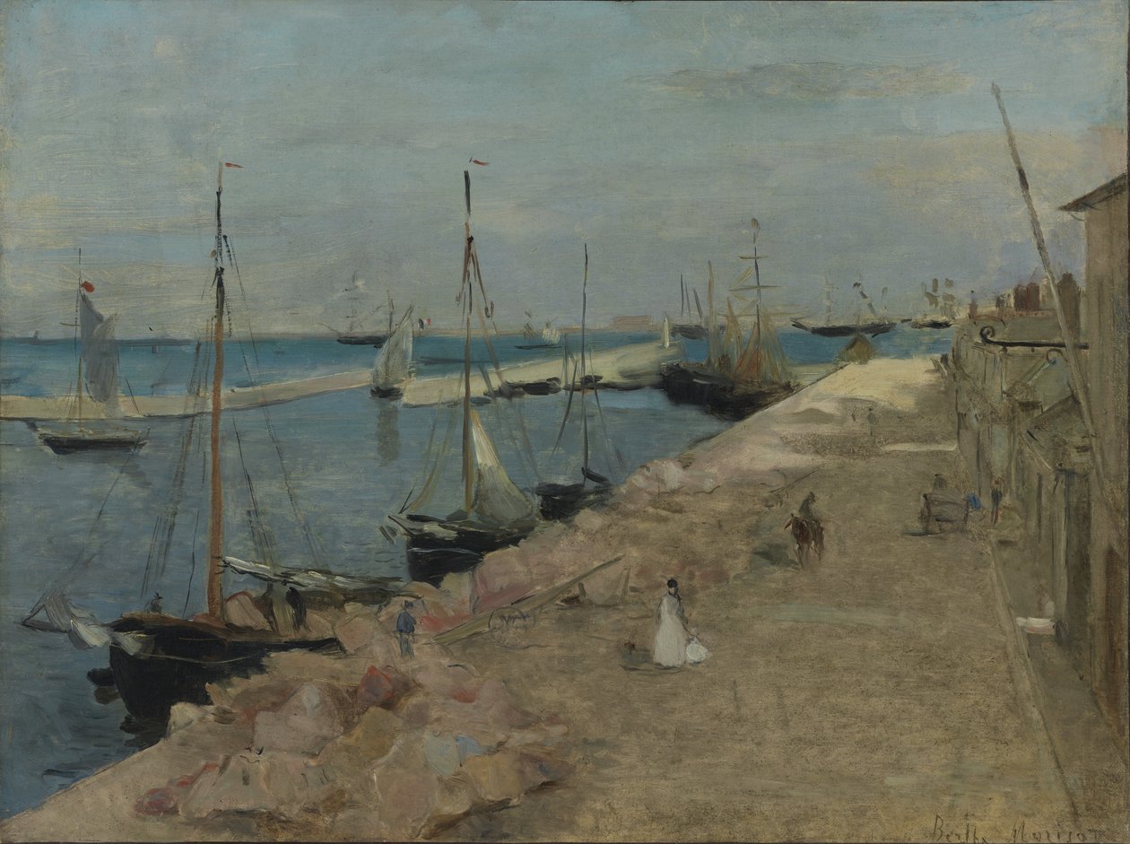 1871年在瑟堡的港口 作者 贝特·莫里索（Berthe Morisot）