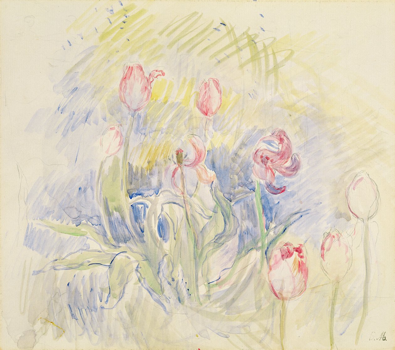郁金香，1890年 作者 贝特·莫里索（Berthe Morisot）