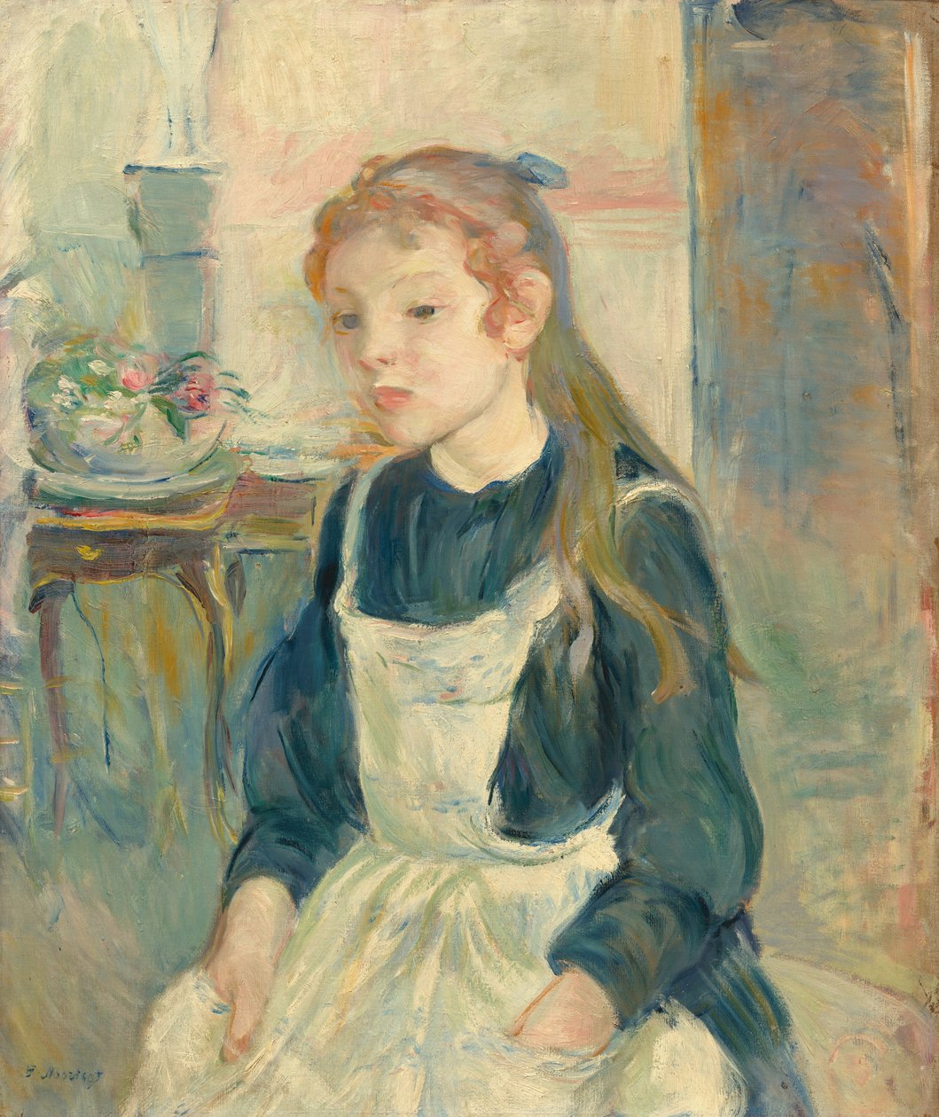 穿着围裙的年轻女孩 作者 贝特·莫里索（Berthe Morisot）