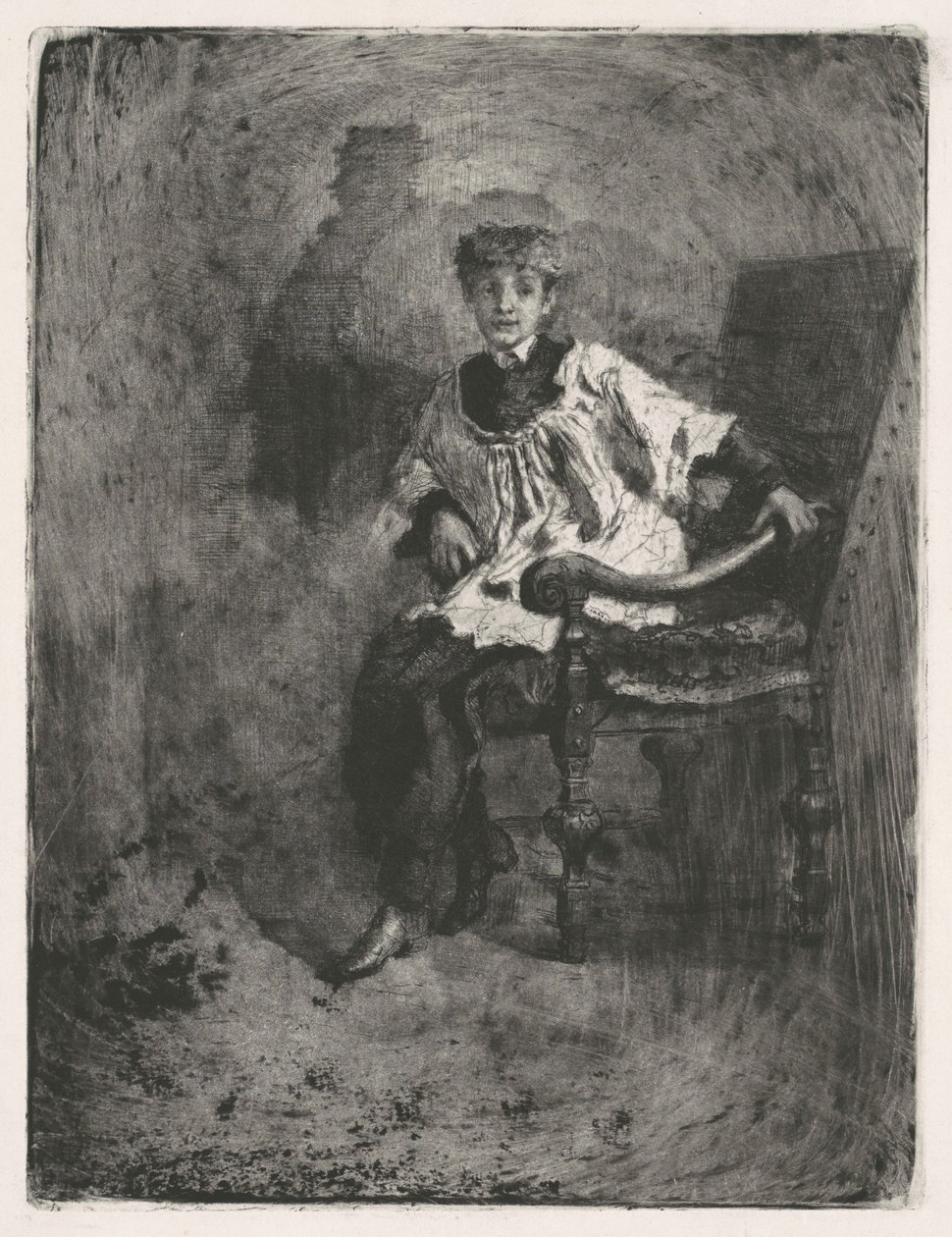 坐着的圣徒，约1872年。 作者 比安奇·摩西