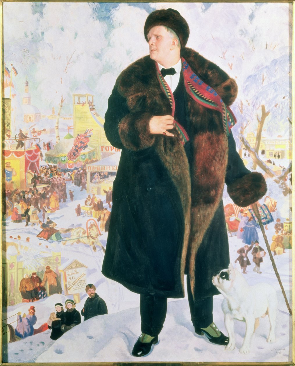 Feodor Shaljapin的肖像，1922年 作者 鲍里斯·米哈伊洛维奇·库斯托季耶夫
