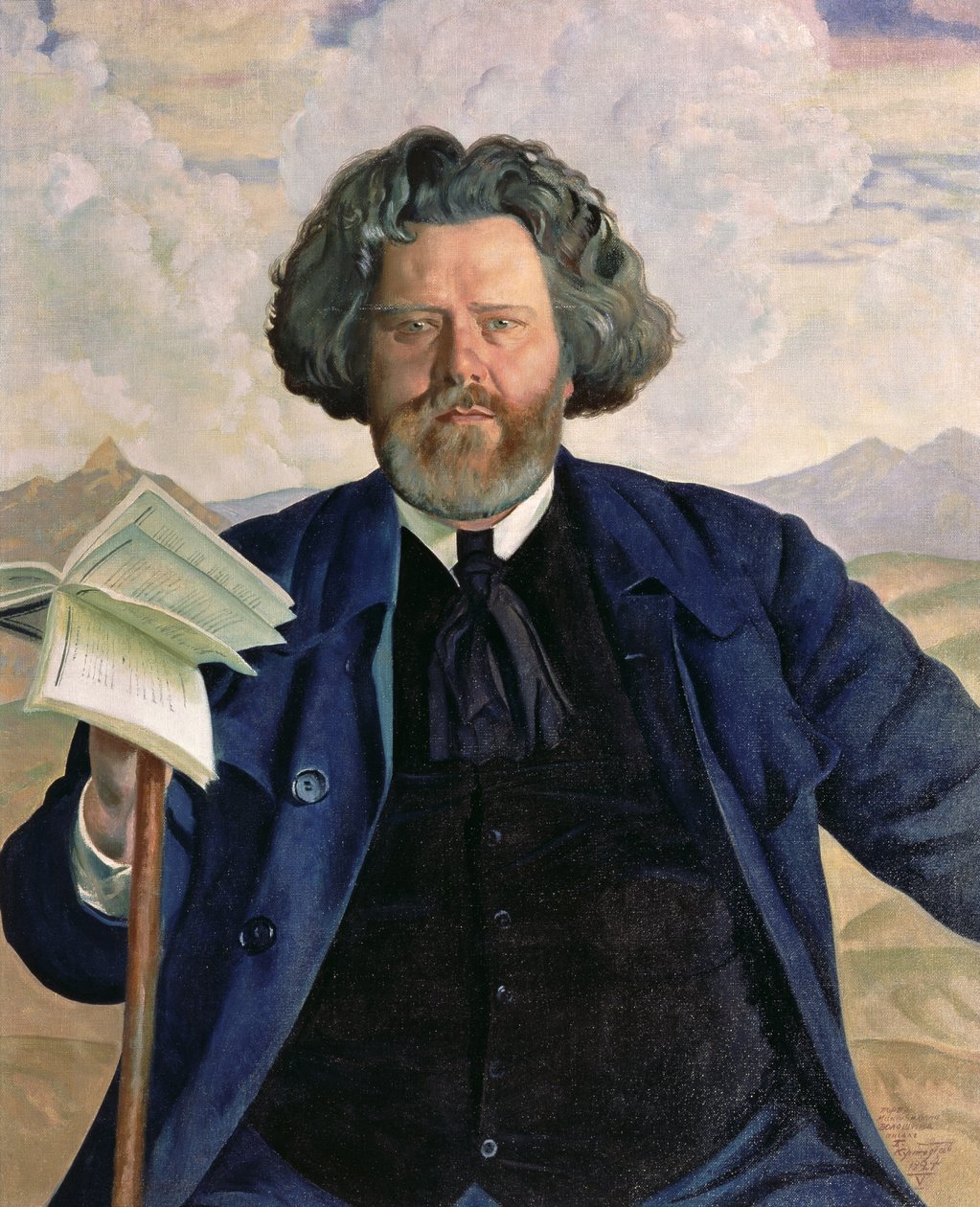 Maximilian Voloshin（1877-1932）1924年的肖像 作者 鲍里斯·米哈伊洛维奇·库斯托季耶夫