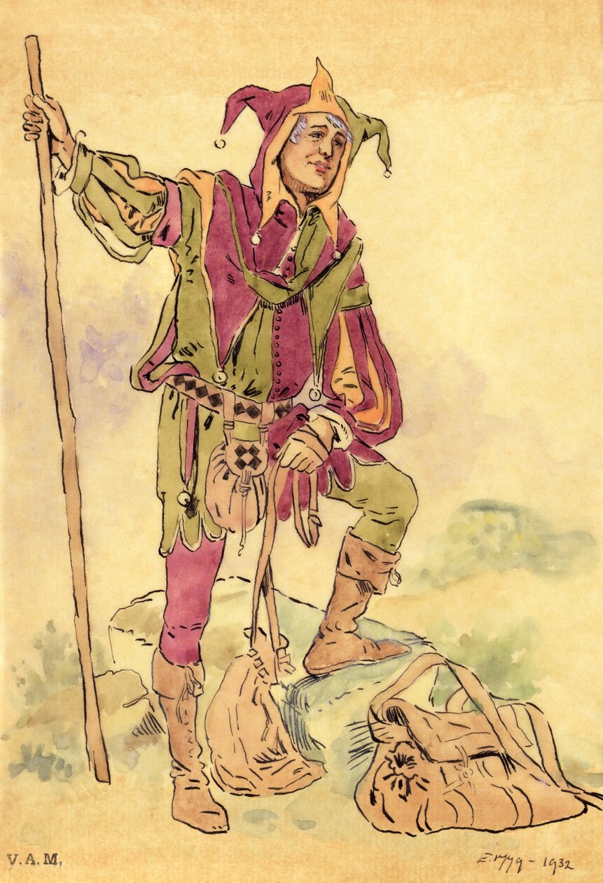 “仲夏夜之梦”中小丑的服装设计c.1881-93 作者 C.威廉