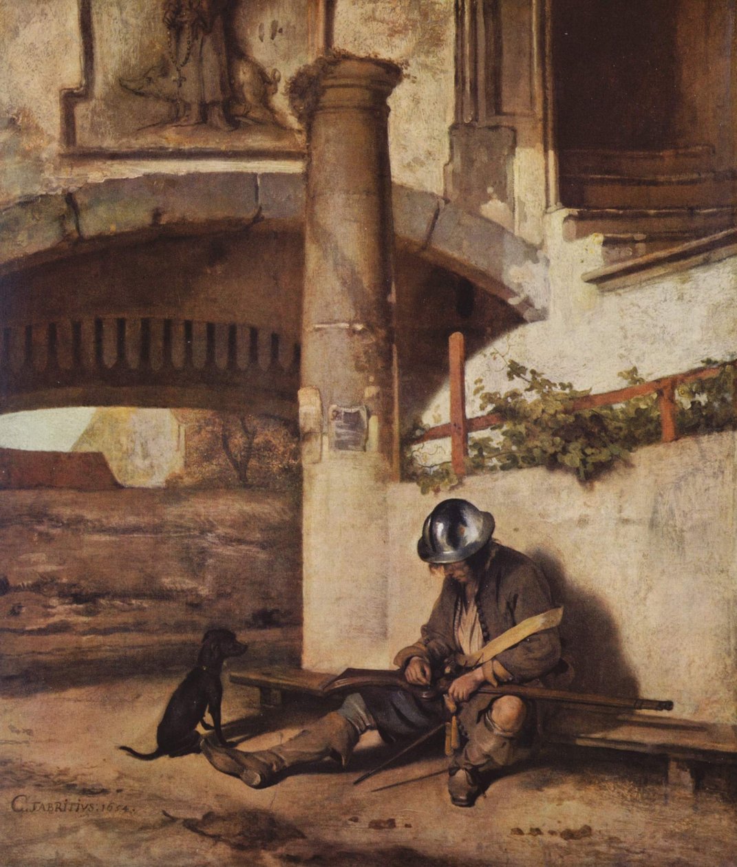 荷兰语：门卫 作者 卡雷尔·法布里修斯（Carel Fabritius）